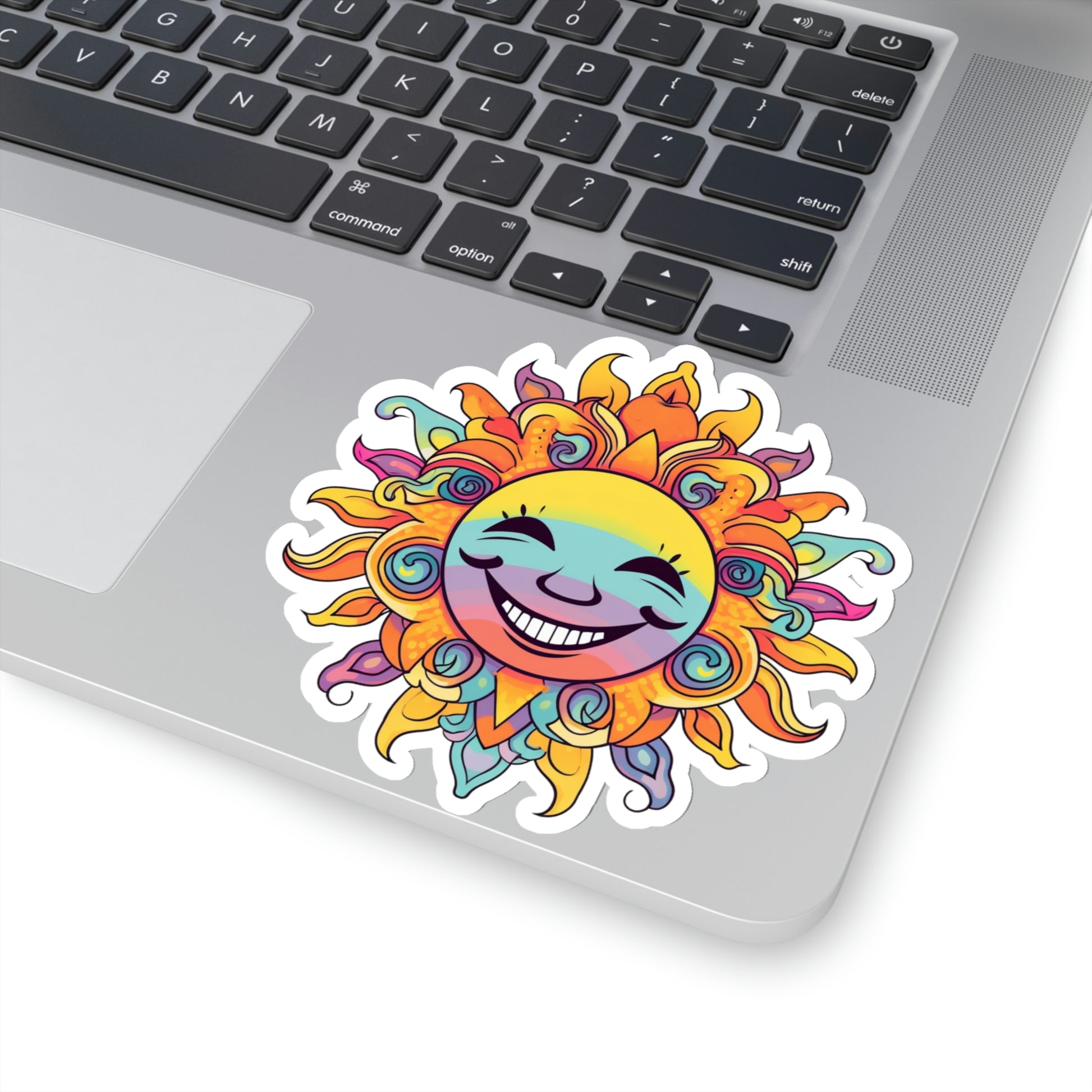 Trippy Sun Sticker, Face Sunrays Colorful Rainbow Laptop Decal Vinyl Cute Waterbottle Tumbler Car Waterproof Bumper Aesthetic Wall Starcove Fashion