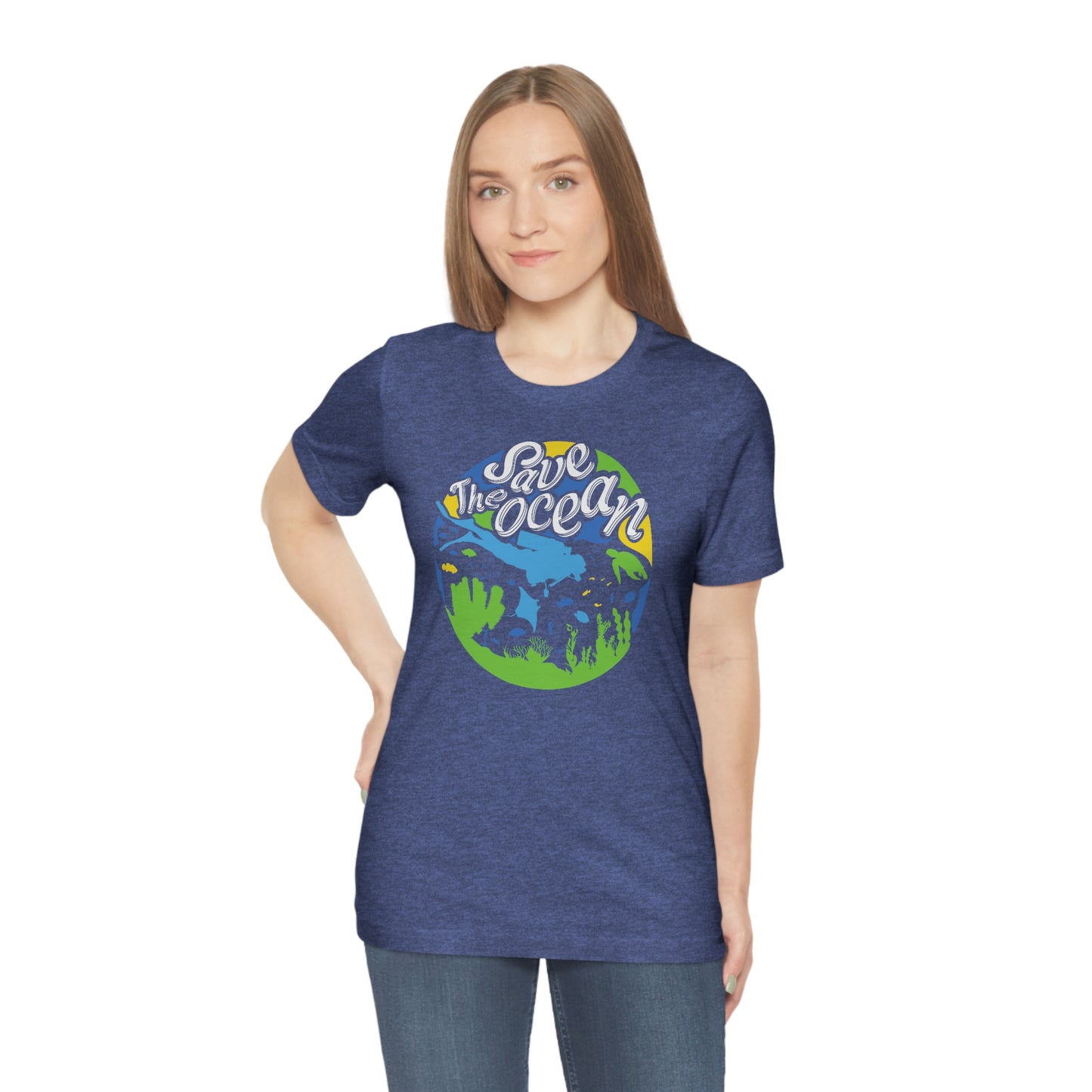 Save The Ocean Tshirt, Diving Conservation Turtles Sea Art Environmental Men Women Adult Aesthetic Graphic Crewneck Tee Shirt Top