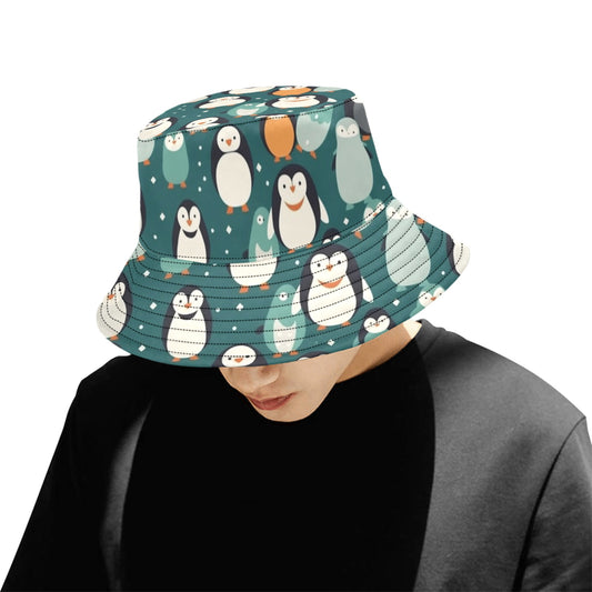 Penguin Bucket Hat, Retro Vintage Animal Summer Festival Cute Women Men Designer Beach Sun Shade Y2K Twill Starcove Fashion