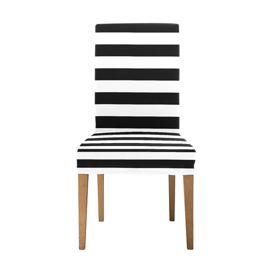 Striped Dining Chair Seat Covers, Black White Stretch Slipcover Furniture Dining Room Party Banquet Home Decor