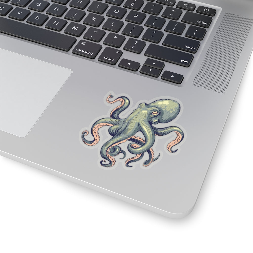 Octopus Sticker, Marine Animal Cute Vinyl Decal Label Phone Transparent Clear Small Large Cool Art Computer Hydro Flask Starcove Fashion