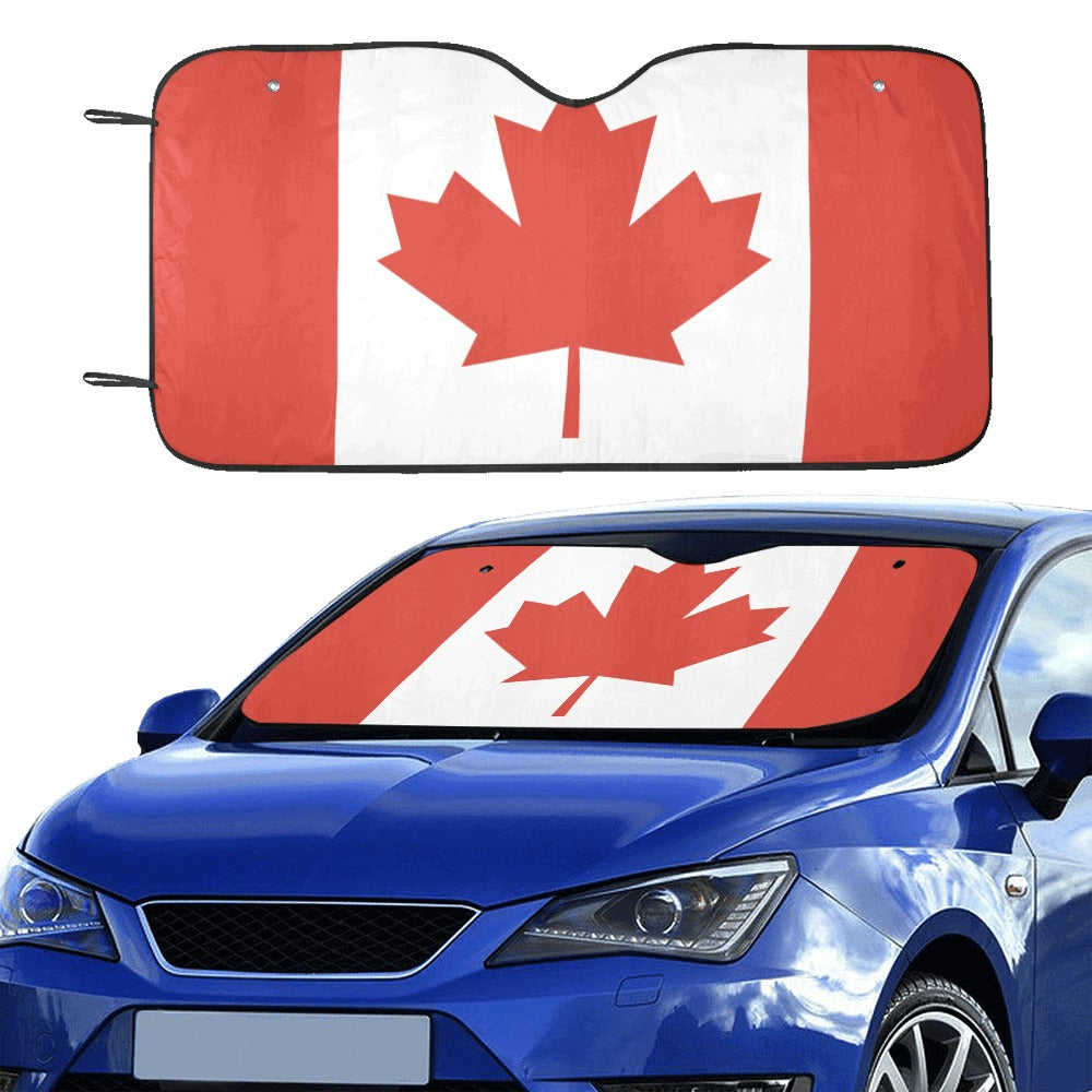 Canada Flag Auto Sun Shade, Windshield Car Accessories Patriot Protector Window Visor Screen Sunshade SUV Truck Decor 55" x 29.53"