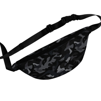 Black Camo Fanny Pack, Camouflage Waist Belt Bag Crossbody Women Men Hip Bum 90s Designer Shoulder Festival Waterproof Starcove Fashion
