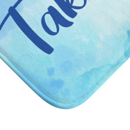 Take It Off Bath Mat, Blue Watercolor Funny Gag Gift Cool College Dorm Bathroom Decor Shower Microfiber Non Slip Large Small Rug Starcove Fashion