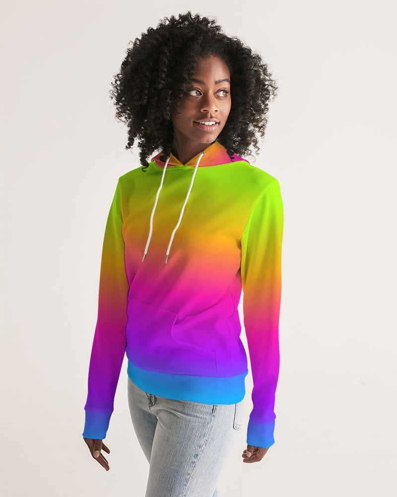 Tie Dye Women Pullover Hoodie, Gradient Ombre Colorful Purple Aesthetic Graphic Hooded Long Sleeve Sweatshirt with Pockets Starcove Fashion