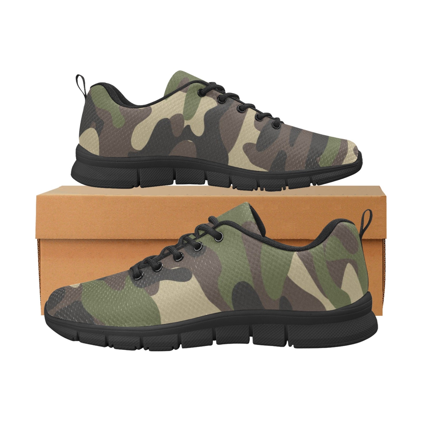 Camo Men Breathable Sneakers, Mesh Green Camouflage Print Lace Up Running Custom Designer Casual Festival Shoes Trainers Streetwear Starcove Fashion