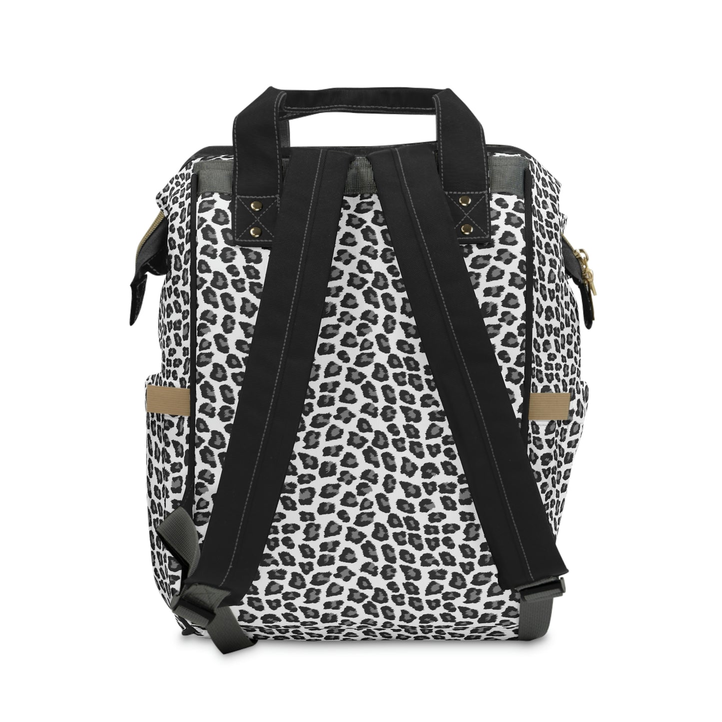 Snow Leopard Diaper Bag Backpack, Animal Print Baby Girl Waterproof Insulated Pockets Stylish Mom Designer Men Women