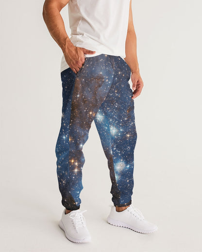 Galaxy Men Track Pants, Space Universe Stars Nebula Zip Pockets Quick Dry Mesh Lining Lightweight Elastic Waist Windbreaker Joggers Bottoms Starcove Fashion