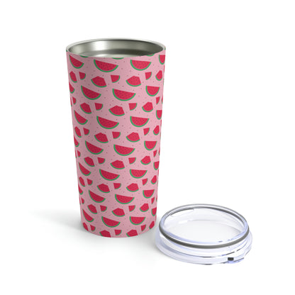 Watermelon Stainless Steel 20oz Tumbler Travel Mug, Pink Coffee Insulated Eco Friendly Cup Flask Traveler Vacuum Office Gift Men Women