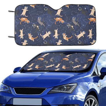 Cats in Space Sunshade, Galaxy Car Windshield Constellation Sun Shade Kitten Shield Blocker Auto Cover Protector Window Visor Universal Starcove Fashion