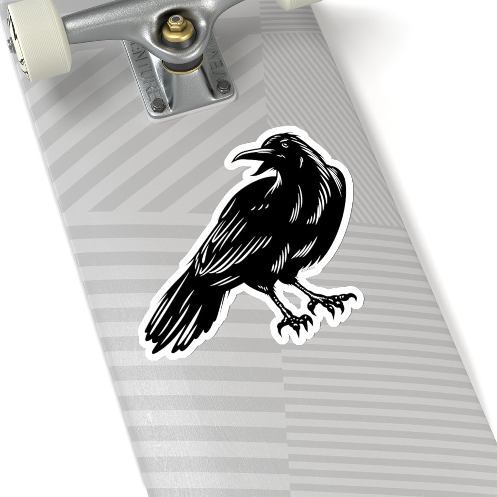 Black Raven Crow Sticker, Bird Laptop Decal Vinyl Cute Waterbottle Tumbler Car Waterproof Bumper Aesthetic Die Cut Wall Mural Starcove Fashion