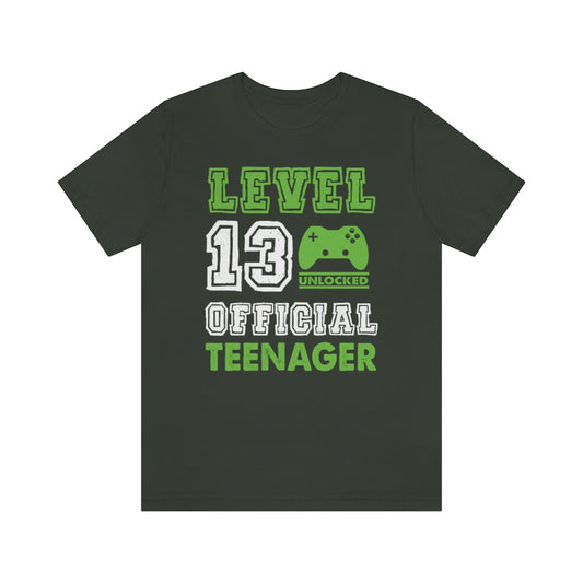 Official Teenager Tshirt, Level 13th Birthday Thirteen Teen Gaming Men Women Adult Aesthetic Graphic Crewneck Tee Shirt Top Gift Starcove Fashion