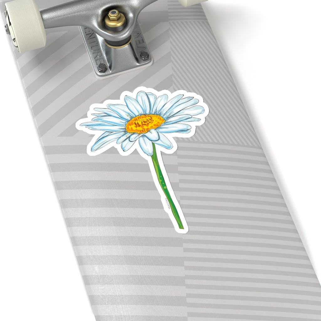 Daisy White Flower Sticker, Laptop Decal Vinyl Cute Waterbottle Tumbler Car Bumper Aesthetic Die Cut Wall Mural Starcove Fashion