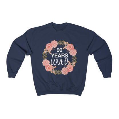 90th Birthday Sweatshirt, 90 Years Loved Women Mother Grandma Grandmother Old Mom Birthday Gifts Crewneck Sweater Jumper Starcove Fashion