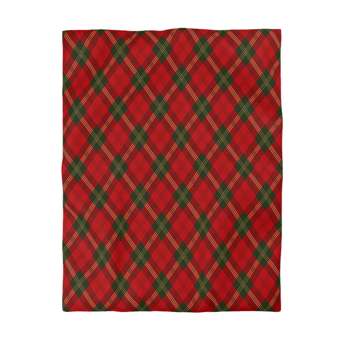 Red Green Plaid Duvet Cover, Tartan Check Bedding Queen King Full Twin XL Microfiber Designer Bed Quilt Bedroom Decor Starcove Fashion