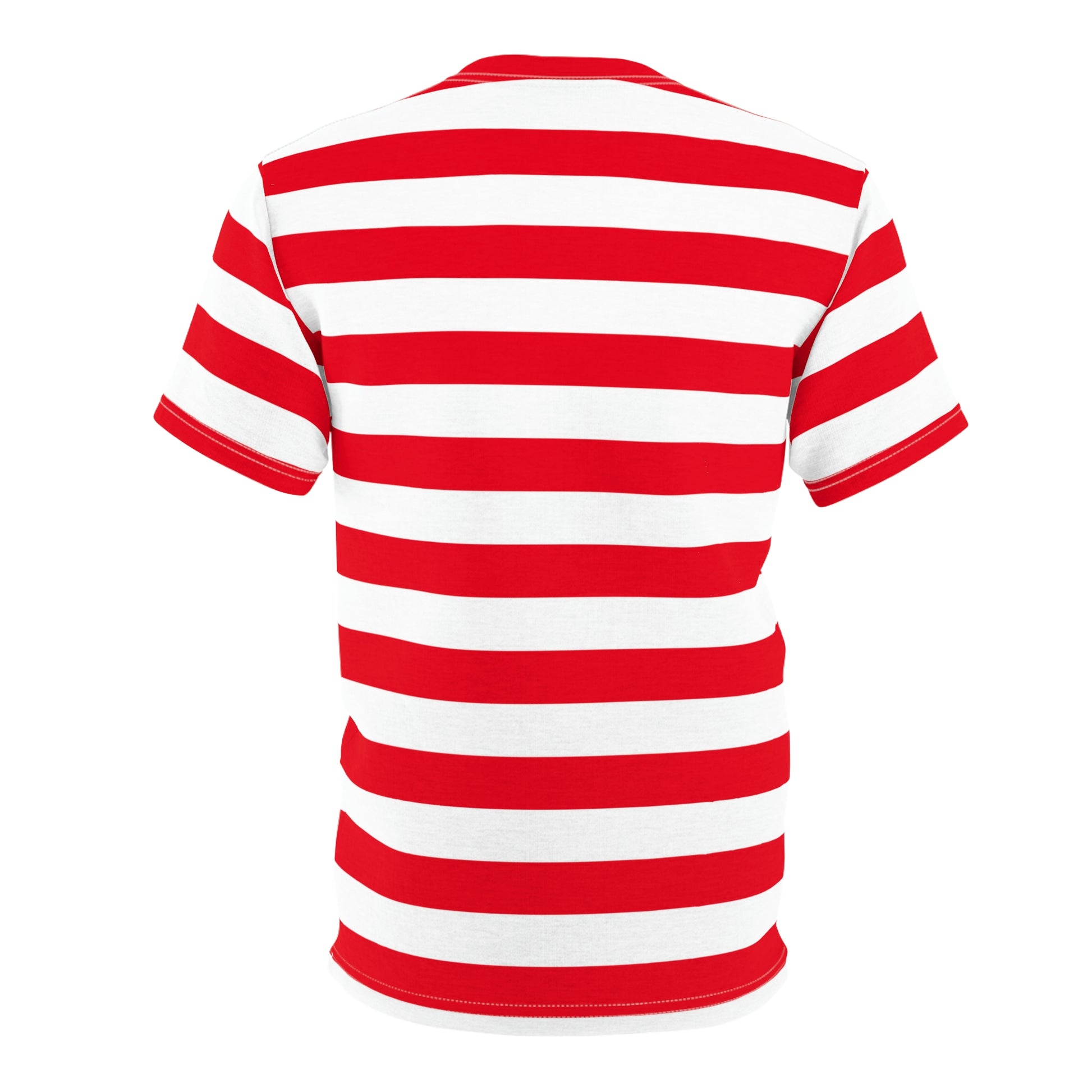 Red and White Striped Men Tshirt, Horizontal Bold Stripes Designer Graphic Aesthetic Fashion Crewneck Tee Top Gift Shirt Starcove Fashion