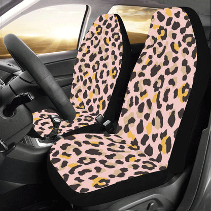 Pink Leopard Car Seat Covers 2 pc, Animal Print Cheetah Pattern Front Seat Covers, Car SUV Seat Protector Accessory Decoration Starcove Fashion