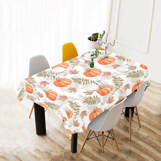 Pumpkins Tablecloth, Thanksgiving Fall Leaves Linen Rectangle Home Decor Decoration Cloth Table Cover Dining Room Party Starcove Fashion