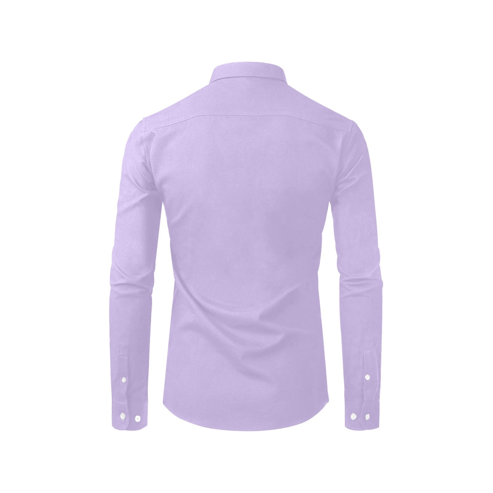 Purple Long Sleeve Men Button Up Shirt, Lilac Lavender Solid Color Print Dress Buttoned Collar Dress Shirt with Chest Pocket XS Purple Long Sleeve Men Button Up Shirt, Lilac Lavender Solid Color Print Dress Buttoned Collar Dress Shirt with Chest Pocket XS