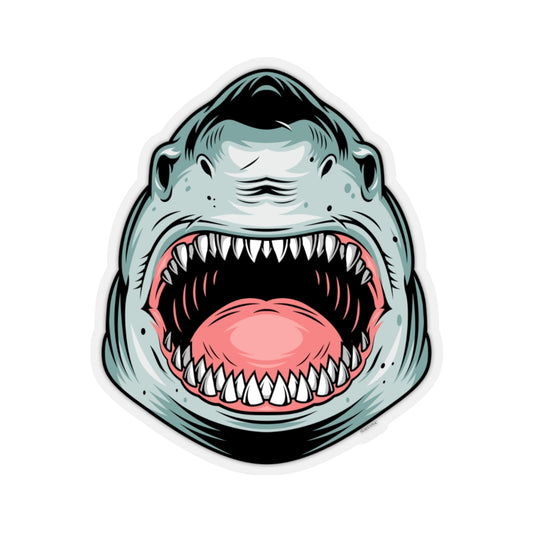 Shark Bite Sticker, Great White Head Laptop Decal Vinyl Cute Waterbottle Tumbler Car Waterproof Bumper Aesthetic Die Cut Wall Mural Starcove Fashion