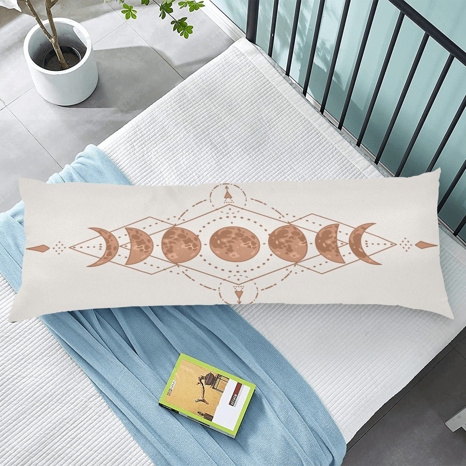 Moon Phases Body Pillow Case, Boho Bohemian Long Large Bed Accent Pillowcase Print Throw Decor Decorative Cover 20x54 Starcove Fashion