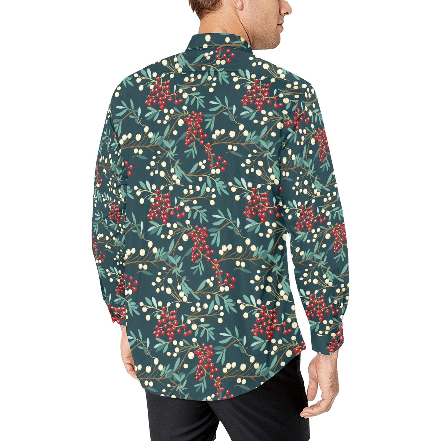 christmas green dress shirt Suitmeister Men's Santa Elves Black Long Sleeve Shirt, Small