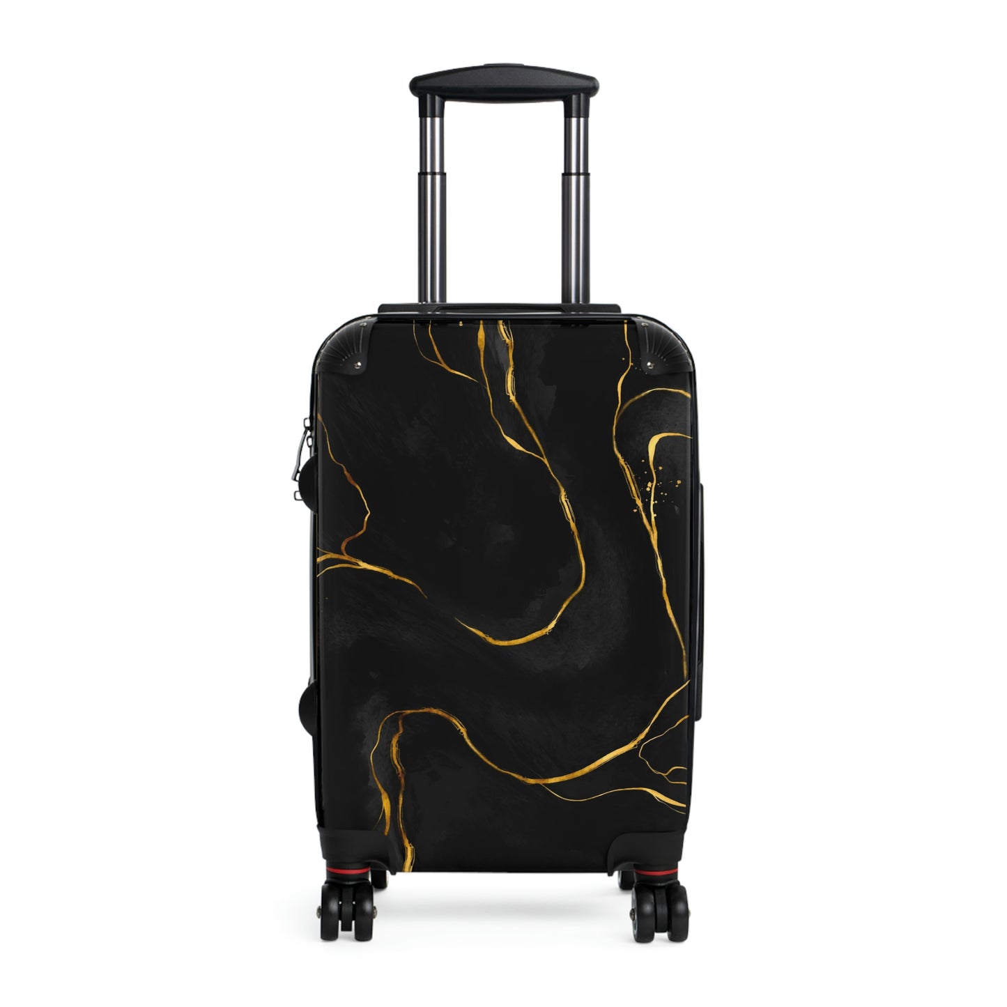 Black Marble Suitcase Luggage, Print Carry On With 4 Wheels Cabin Travel Small Large Set Rolling Spinner Lock Designer Hard Shell Case