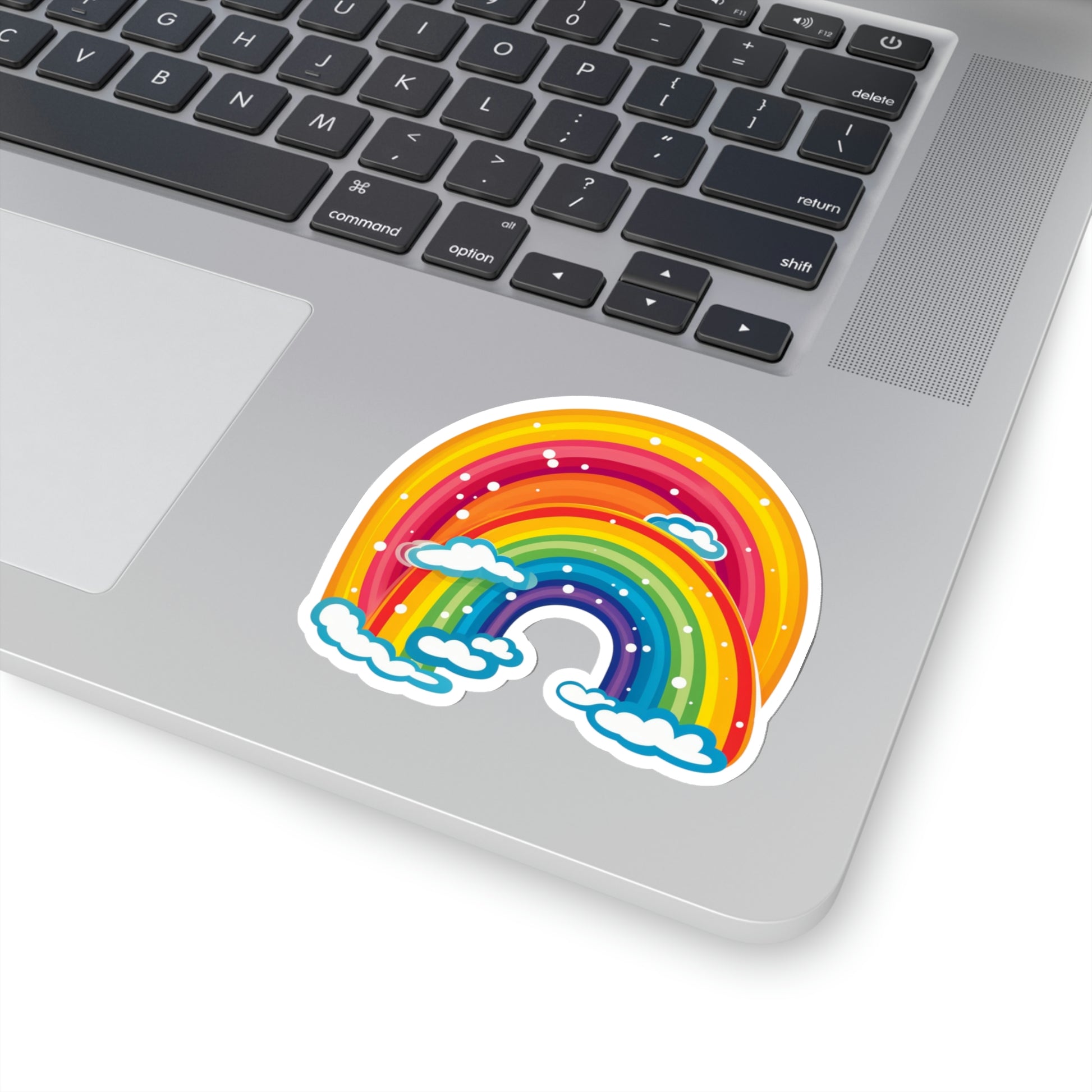 Double Rainbow Sticker, Clouds Art Laptop Decal Vinyl Cute Waterbottle Tumbler Car Waterproof Bumper Aesthetic Die Cut Wall Mural Starcove Fashion