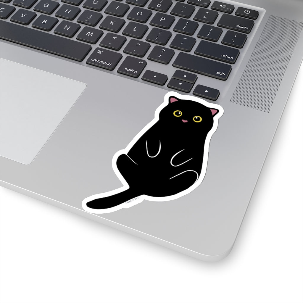 Black Cat Sitting Sticker Cats Stickers - Laptop Stickers - 4 Vinyl Decal  - Laptop, Phone, Tablet Vinyl Decal Sticker S140786