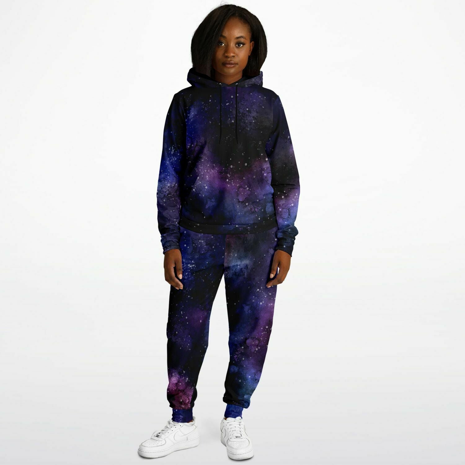 Galaxy Hoodie Jogger Sweatsuit Set, Stars Universe Hooded