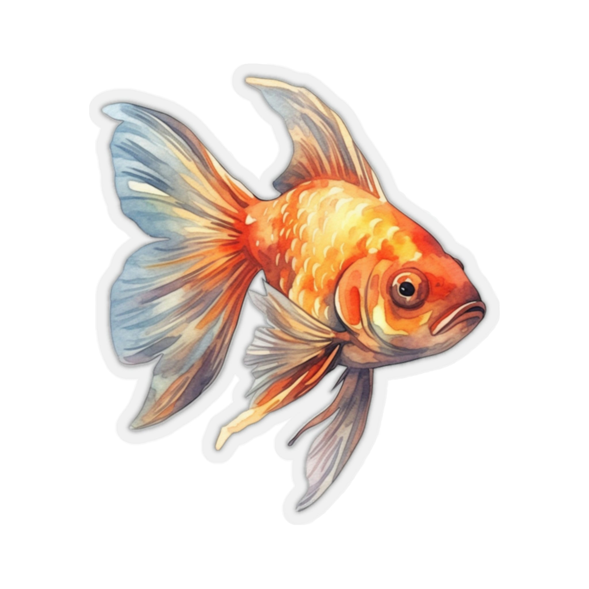 Single Fish Sticker Goldfish Sticker, Fish Animal Laptop Decal Vinyl Cute Waterbottle Tumb ...