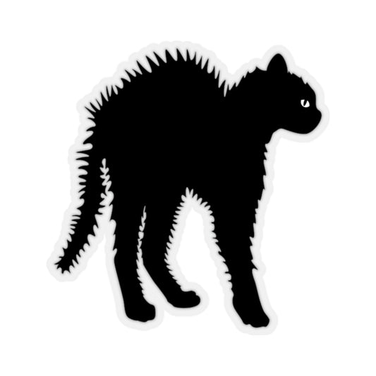 Angry Black Cat Sticker, Hissing Laptop Decal Vinyl Cute Waterbottle Tumbler Car Waterproof Bumper Aesthetic Die Cut Wall Mural Starcove Fashion