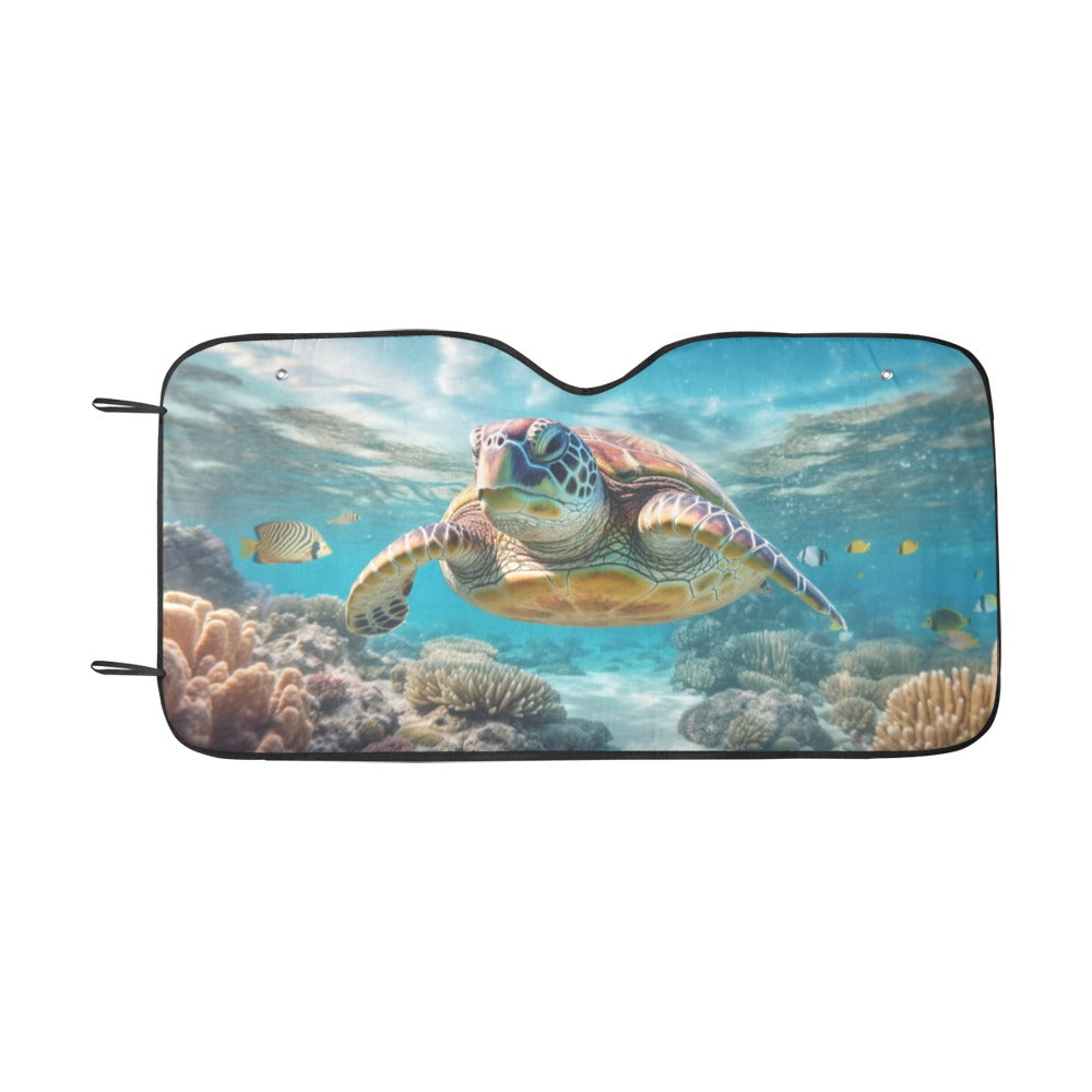 Sea Turtle Car Sunshade, Windshield Ocean Coral Marine Car Accessories Auto Vehicle Protector Window Sun Visor Screen Cover Decor Starcove Fashion