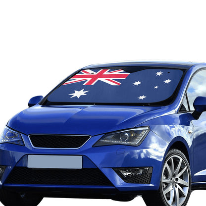Australian Flag Windshield Sun Shade, Car Accessories Auto Blue Stars Union Jack Patriot Protector Window Visor Screen Decor 55" x 29.53"