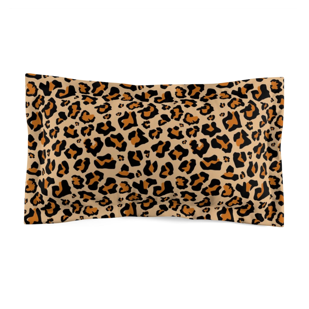 Leopard Microfiber Pillow Sham, Animal Cheetah Print Matching Duvet Bed Cover King Standard Unique Home Bedding Starcove Fashion