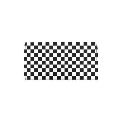 Checkered Women Wallet, Black White Check Faux Leather Trifold Long Clutch Credit Cards Coins Cash with Large Zipper Pocket Starcove Fashion
