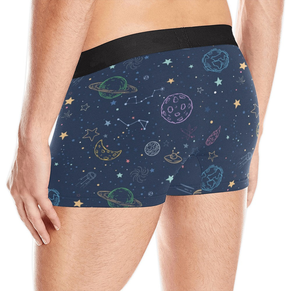Planets Men Boxer Briefs, Stars Constellation Science Underwear Pouch Funny Sexy Anniversary For Him Honeymoon Birthday Plus Size Starcove Fashion