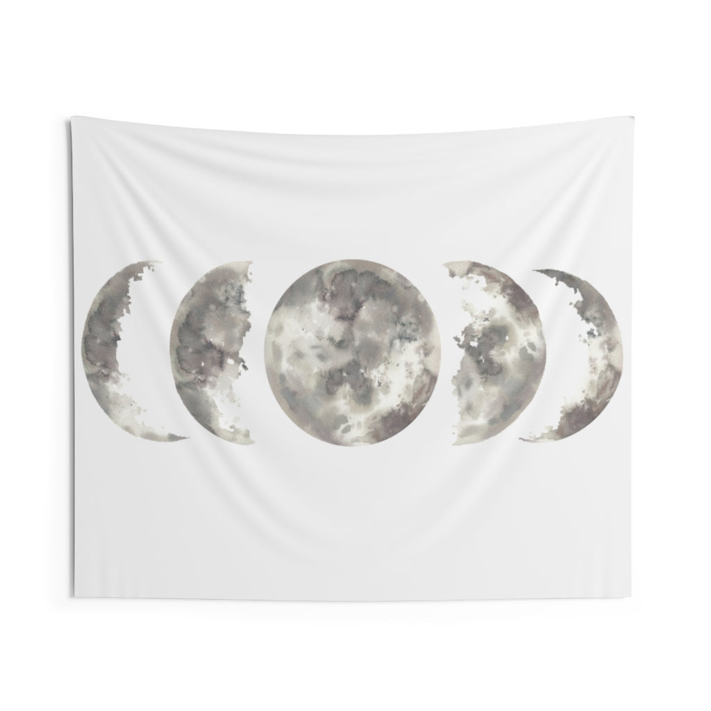 Moon Phases Tapestry, Full Halve Moon White Landscape Indoor Wall Art Hanging Tapestries Large Small Decor Home Dorm Room Gift Starcove Fashion
