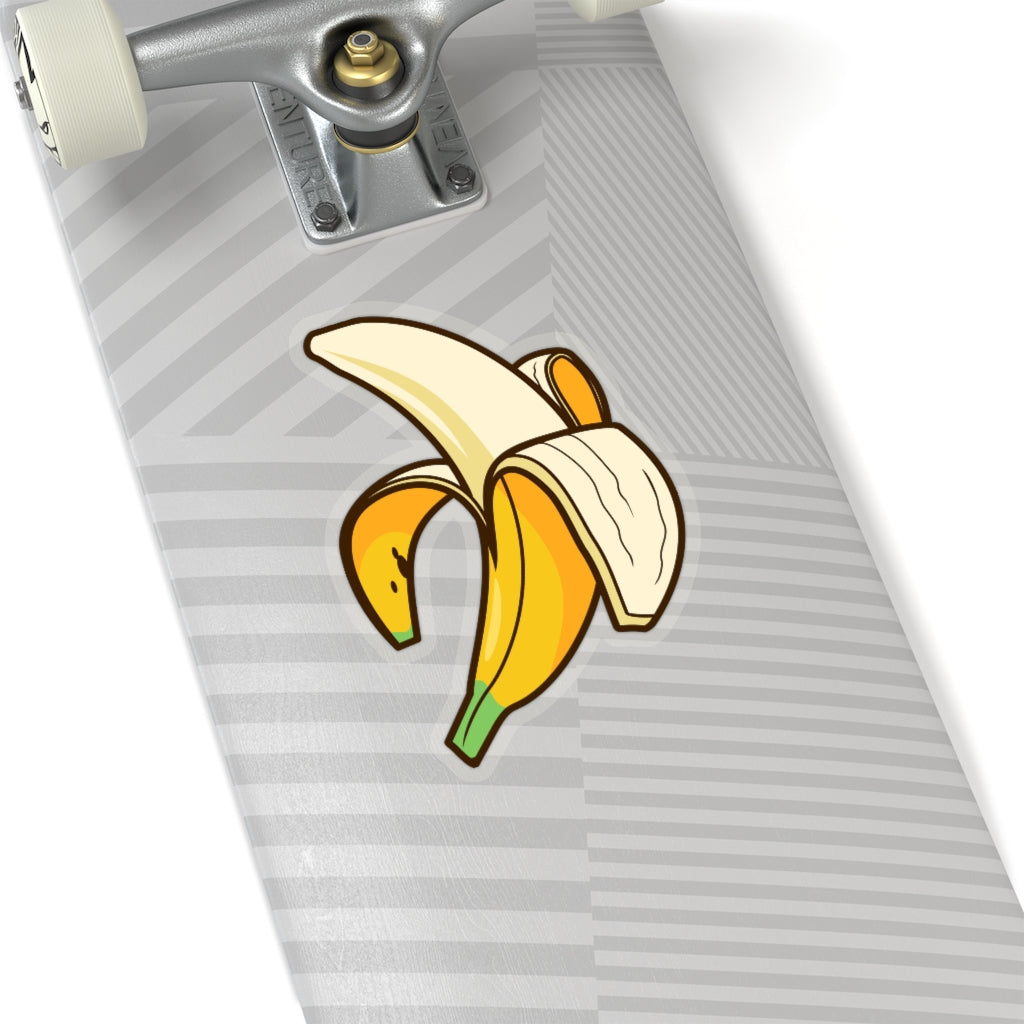 Banana Sticker, Half Peeled Yellow Fruit Food Cute Vinyl Decal Label Phone Transparent Clear Small Large Cool Art Computer Hydro Flask Starcove Fashion