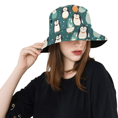 Penguin Bucket Hat, Retro Vintage Animal Summer Festival Cute Women Men Designer Beach Sun Shade Y2K Twill Starcove Fashion