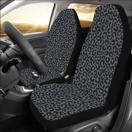 All Black Leopard Car Seat Covers for Vehicle 2 pc, Animal Print Pattern Front Seat Covers Car SUV Gift Her Protector Accessory Decoration Starcove Fashion