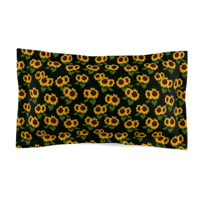 Sunflowers Microfiber Pillow Sham, Yellow Floral Matching Duvet Bed Cover King Standard Unique Home Bedding Starcove Fashion