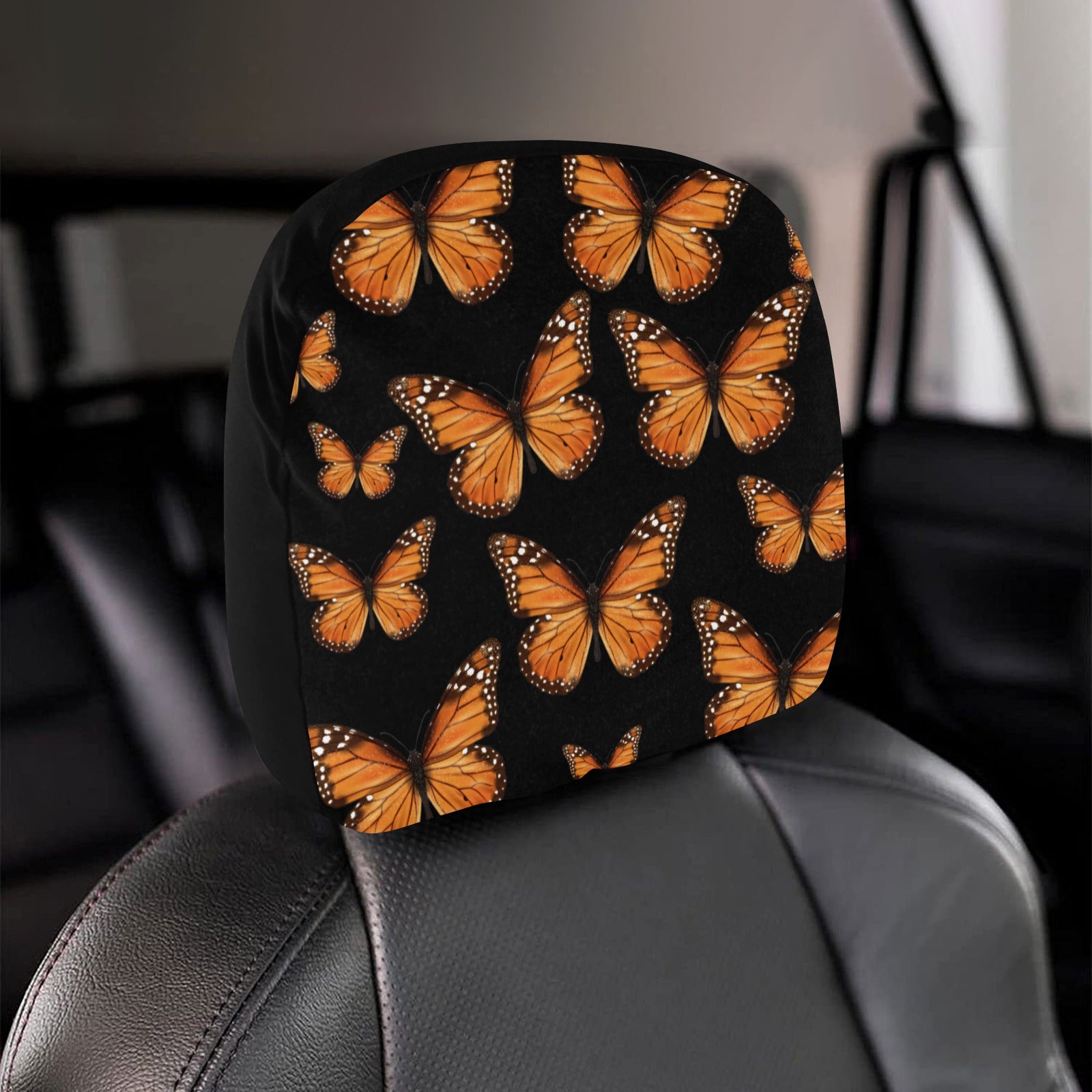 Monarch Butterfly Car Seat Headrest Cover (2pcs), Vintage Truck Suv Van Vehicle Auto Decoration Protector New Car Gift Women Aesthetic Starcove Fashion