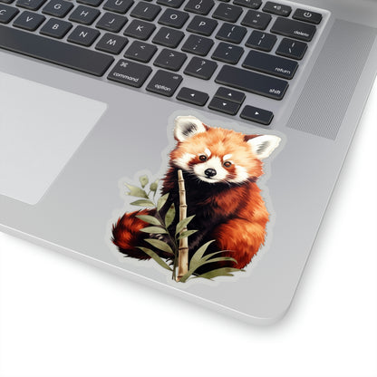 Red Panda Sticker, Bear Animal Art Laptop Decal Vinyl Cute Waterbottle Tumbler Car Waterproof Bumper Aesthetic Die Cut Wall Clear
