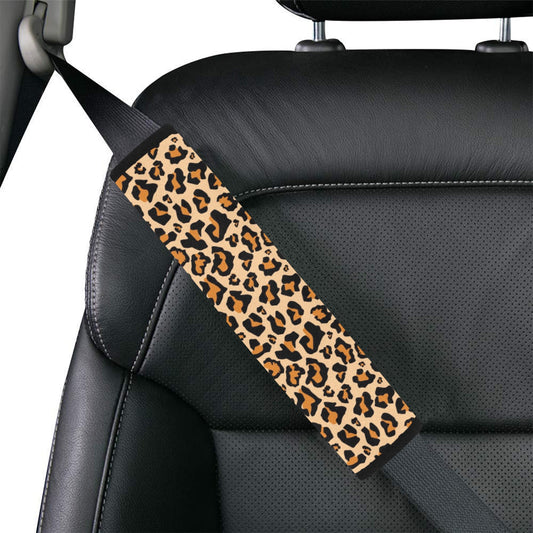 Leopard Car Seat Belt Cover, Animal Print Cheetah Cute Men Women Washable Strap Cushion Shoulder Pads Decoration Accessories Protector