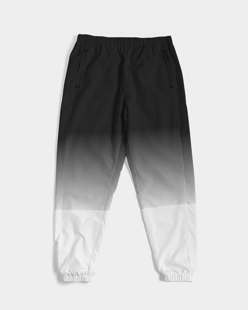 Black White Ombre Men Track Pants, Tie Dye Gradient Zip Pockets Quick Dry Mesh Lining Lightweight Elastic Waist Windbreaker Joggers Bottoms Starcove Fashion