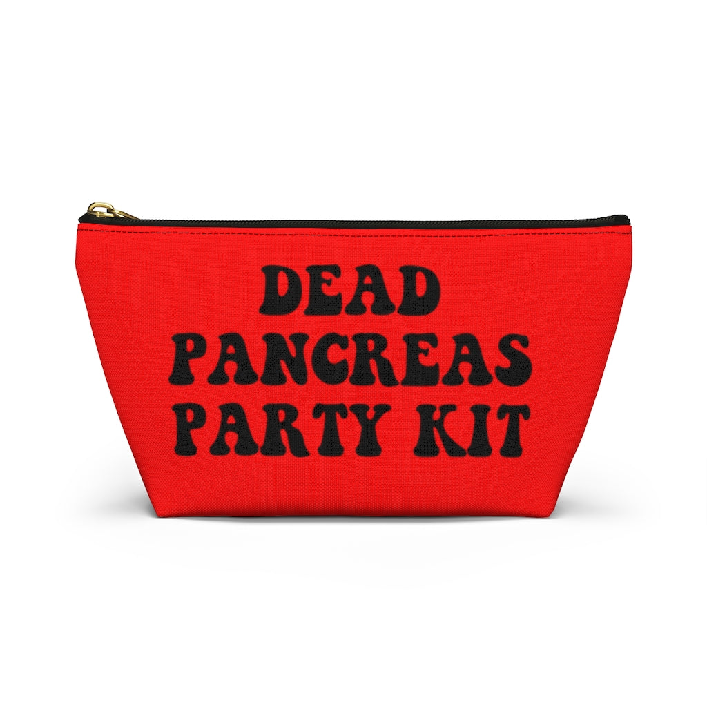 Dead Pancreas Party Kit, Diabetes Supply Bag, Fun Red Diabetic Case, Cute Carrying Case Gift, Type 1 Accessory Zipper Pouch Bag w T-bottom Starcove Fashion