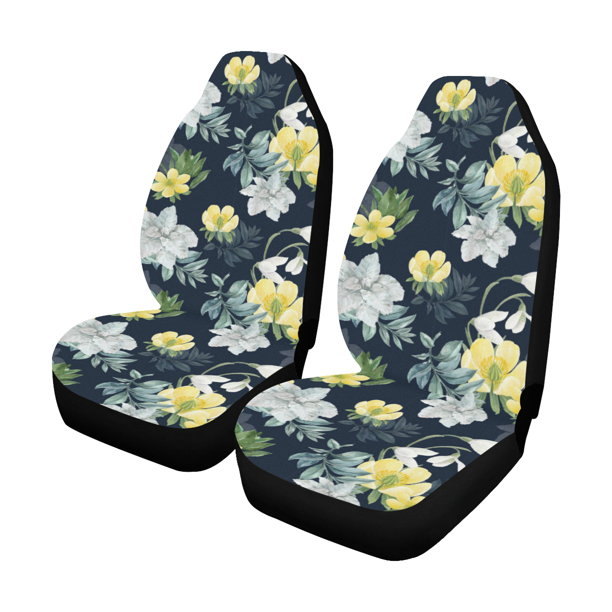 Car Seat Covers for Vehicle Set (2pcs) Cute Flowers Floral Interior Pretty Front Seat Car Girl SUV Van Trucks Dog Protector Accessory Starcove Fashion