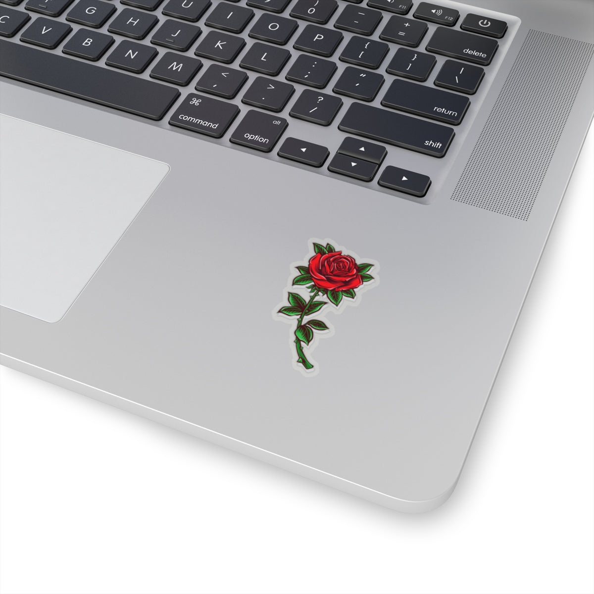 Red Rose Flower Sticker, Floral Art Tattoo Laptop Vinyl Cute Waterproof Waterbottle Tumbler Car Bumper Aesthetic Label Phone Mural Decal Starcove Fashion