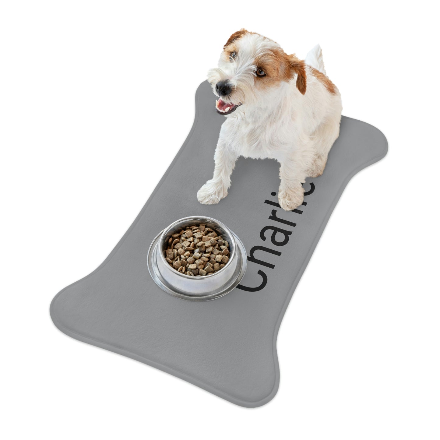 Personalized Dog Food Mat, Custom Name Bowl Dish Small Large New Pet Feeding Portable Bone shape Placemat Dog Lover Gift Starcove Fashion